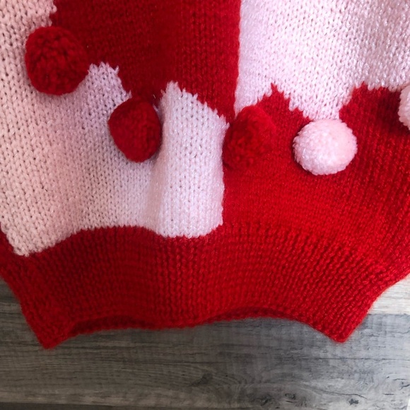 Girl’s Handmade Wool Blend Christmas Knit Crewneck Sweater Small - Picture 5 of 7